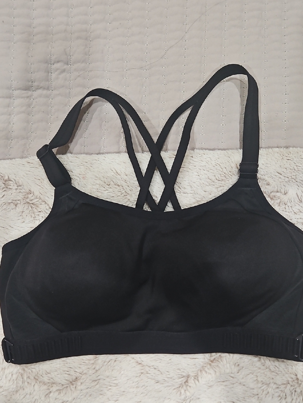 Black Strappy Comfort Wireless Bra